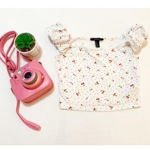 Forever 21 Polka Dots + Cherries Crop Top